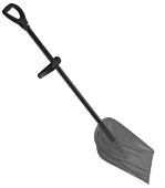 Лопата снеговая 143*36*15 ковш ПК №3 дымчатый/черенок ФГ черный/D-ручка черная+дополнительная рукоят