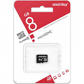 Карта памяти (флешка) Micro SD  8GB Smart Buy Class 10 +SD адаптер