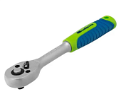 Ключ-трещотка 1/4", 45 зубьев, с быстрым сбросом, CrV, хром// Сибртех
