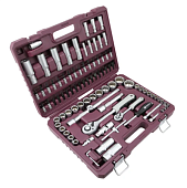 Набор инструмента THORVIK 1/4", 1/2"DR с головками торцевыми 12-гранными, 94 предмета TS094/12 