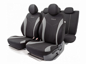 Чехлы на автомобильные сидения FLEX, 11 предметов,полиэстер, новое лекало - 3D крой,AIRBAG, серый FLX1102BKGY
