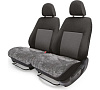 Накидки меховые AUTOPROFI на нижнюю часть сиденья , 2 шт, искусственный мех, серый,АКЦИЯ -20%