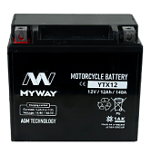 Аккумулятор MYWAY BIKE YTX12, Китай
