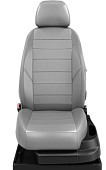 Чехлы VW Polo (2020-н.в.) Лифтбек (ЗСП 60/40 Сид сплошная + подлокот) (серый/серый) АВТОЛИДЕР