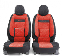 Чехлы-накидки COMFORT, 4 предмета, велюр, новое лекало - 3Dкрой, AIRBAG, красный COM-0405BK/RD 