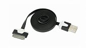 USB кабель для iPhone 5/6/7 моделей sim шнур плоский 1м черный 18-1970 REXANT
