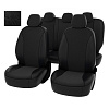 Чехлы Lada Granta I 2011-2018г.-(Люкс),5подголовников,деленная спинка,черн.экокожа+черн.флок"Статус"