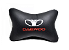 Подушка автомобильная на подголовник, косточка, DAEWOO ортопедическая. эко-кожа в индив. упаковке