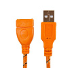 Кабель USB 2.0 5м (А-А) удлинитель m/f, оранжевая оплетка, Partner