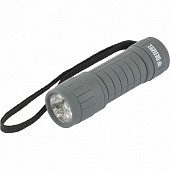 Фонарь светодиодный, серый корпус, мягкая рукоять, 9 LED, 3хAAA // Denzel