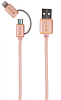 Кабель "Мобильные Штучки" 2в1 (1разъем) Розовый
