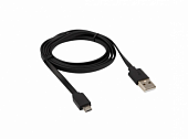 USB кабель microUSB шнур плоский 1м черный Андроид 18-4270 REXANT