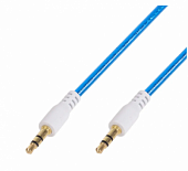 Аудио кабель AUX 3,5 мм гелевый 1м синий REXANT 18-4084
