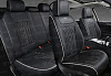 Накидки 5D PSV Exclusive (Черный/Отстрочка белая), комплект на весь салон