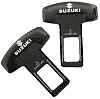 Заглушка замка ремня безопасности СИЛИКОНОВАЯ надпись SUZUKI (металл) 2 шт.