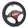 Оплётка руля, алькантара,  стёганая, наполнитель 1 см. поролон, чёрный, разм. L,, 1/10 (SP-9020 BK (