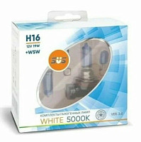 Галогенные лампы серия White 5000K 12V H16 19W+W5W, комплект 2шт. Ver.2.0