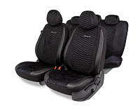 Чехлы AUTOPROFI Premium, Verossa. Паттерн велюр, премиальная экокожа, черн/красный (VRS-1107 BK/RD)