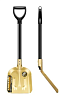 2276-ч ЦИ КЛОНДАЙК Лопата совковая АВТО "золотая" с ребрами жесткости 230х280х870 мм, деревянный чер