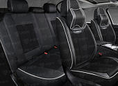Накидки 5D PSV Continental (Черный/Отстрочка белая), комплект на весь салон