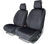 Накидки на передние сиденья AUTOPROFI, материал алькантара черн/серый