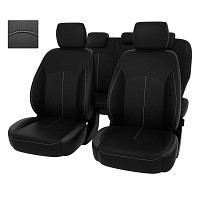 Чехлы Ford Mondeo V 2014-> (Titanium) черный/отстрочка белая, экокожа "Оригинал"PSV