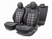Чехлы на автомобильные сидения Polo Gti, 11 предметов,полиэстер, новое лекало - 3D крой,AIRBAG, серый  GTI-1102BK/GY