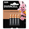 DURACELL Basic AAA Батарейки алкалиновые  1.5V LR03 4 шт CN