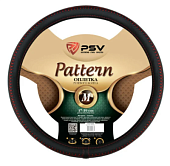 Оплётка на руль  PSV PATTERN Fiber (Черный/Отстрочка красная) M