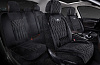 Накидки 5D PSV Galant Velur (Черный/Отстрочка Белая), комплект на весь салон, велюр