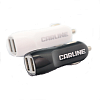 Адаптер автомобильный CARLINE® 2хUSB (1A и 2.1А) в прикуриватель 12/24В, белый, упаковка запа