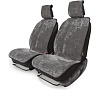 Накидки меховые AUTOPROFI на перед. сиденья, 2 шт, 4 предм, искусственный мех, серый,АКЦИЯ -20%
