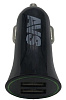 USB автомобильное зарядное устройство AVS 2 порта UC-522 (2,4А, черный) (Black Edition)