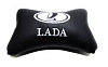 Подушка автомобильная на подголовник, косточка, LADA ортопедическая. эко-кожа в индив. упаковке