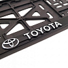 Рамка номерного знака "TOYOTA (рельеф.) серебро