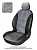 Чехлы Lada Granta I 2011-2018 г. - (Люкс),5 подголовников,деленная спинка,черная экокожа+св.сер.флок