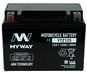 Аккумуляторная батарея (АКБ) MYWAY BIKE YTZ12S, Китай