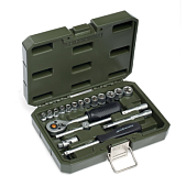 Набор головок ДЕЛО ТЕХНИКИ 6-гр. с трещоткой 1/4" (4,4.5,5,5.5,6,7,8,9,10,11,12,13,14 мм) 19 предм.