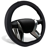 Оплетка SENATOR Detroit-D экокожа гладкая с вставкой из перфор. экокожи, M /черный/ НОВИНКА 