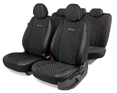 Чехлы AUTOPROFI Premium, Black Ice. "Ледяной шёлк", лён, прем экокожа, черны/т.серы ICE-1107 BK/D.GY