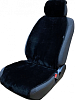 Накидка на переднее кресло из эко-меха широкая (черная) 1 шт. АВТОФРАНТ 