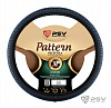 Оплётка на руль  PSV PATTERN Fiber (Черный/Отстрочка синяя) M