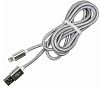 Кабель Red Line USB для Apple (2 м),нейлон, серебристый