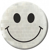 Значок световозвращающий Смайл, серебро, 56мм