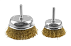 ЗУБР d 50/75 мм, витая стальная латунированная проволока 0.3 мм, набор чашечных щеток-крацовок