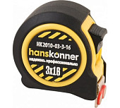 HK2010-03-3-16 Рулетка 3x16, 2 стопа,корпус на 32% компак.стандартного,мощный магнит,Hanskonner