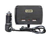 Разветвитель 3 гнезда 2 USB 1512, черный