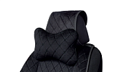 Подушка "косточка" AUTOPROFI, размер 30х20 см, материал алькантара с контрастной черн/черная