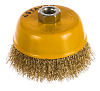 STAYER 100 мм, витая стальная латунированная проволока 0.3 мм, чашечная щетка-крацовка для УШМ, Prof