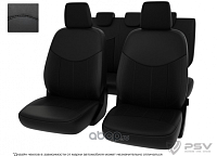 Чехлы Nissan Sentra VII 2012-2017 г. - черно-серая экокожа "Оригинал"